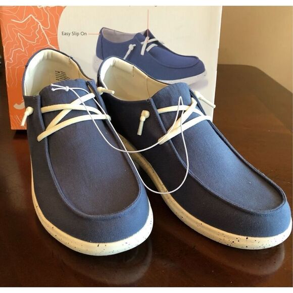 J SPORT - NWTIB - L Sz 11 “Wenden” Casual Slip-On Shoes/Navy Canvas/Rubber Soles - Picture 9 of 14